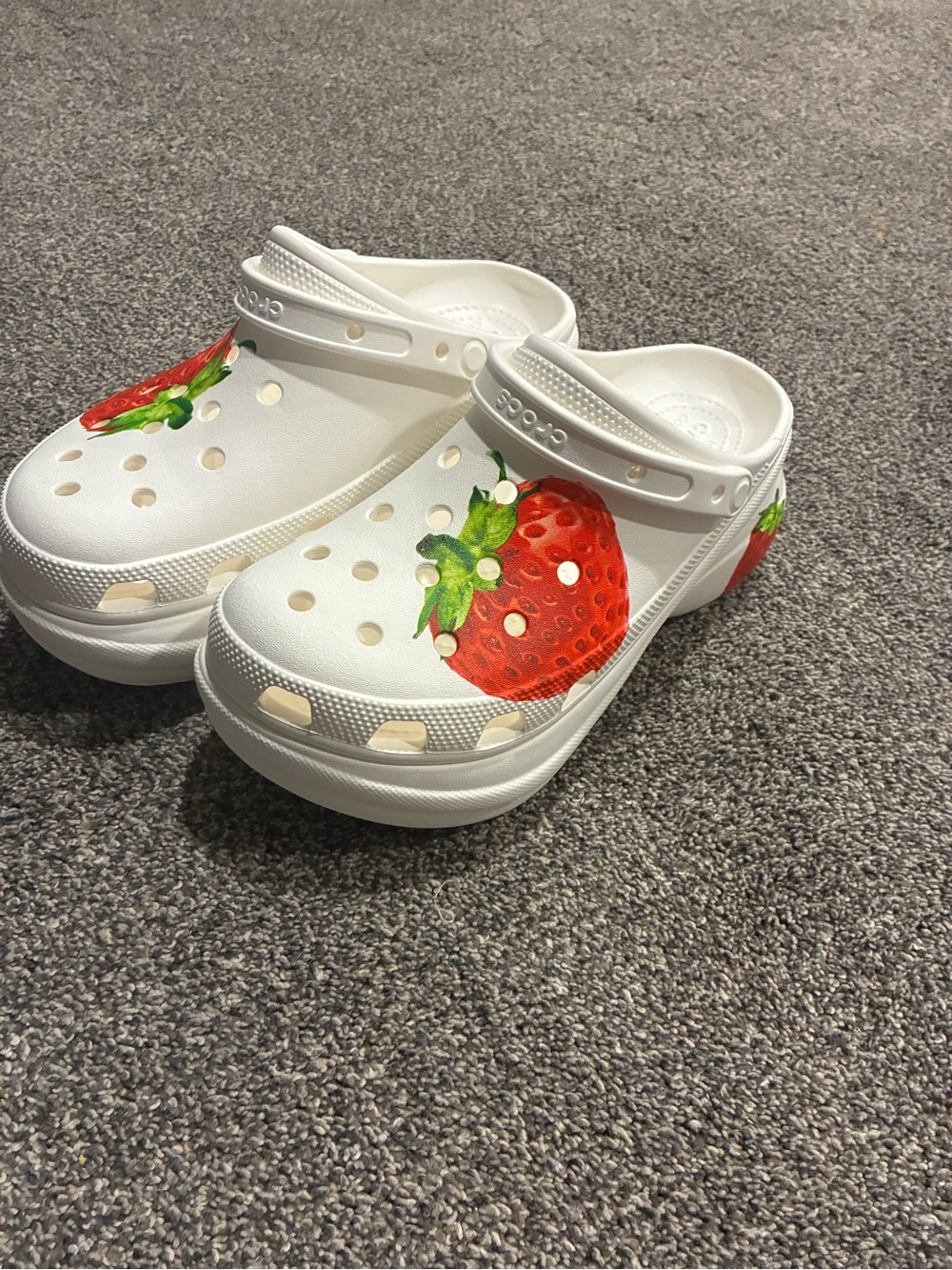 Women’s Platform Crocs w/ strawberry design